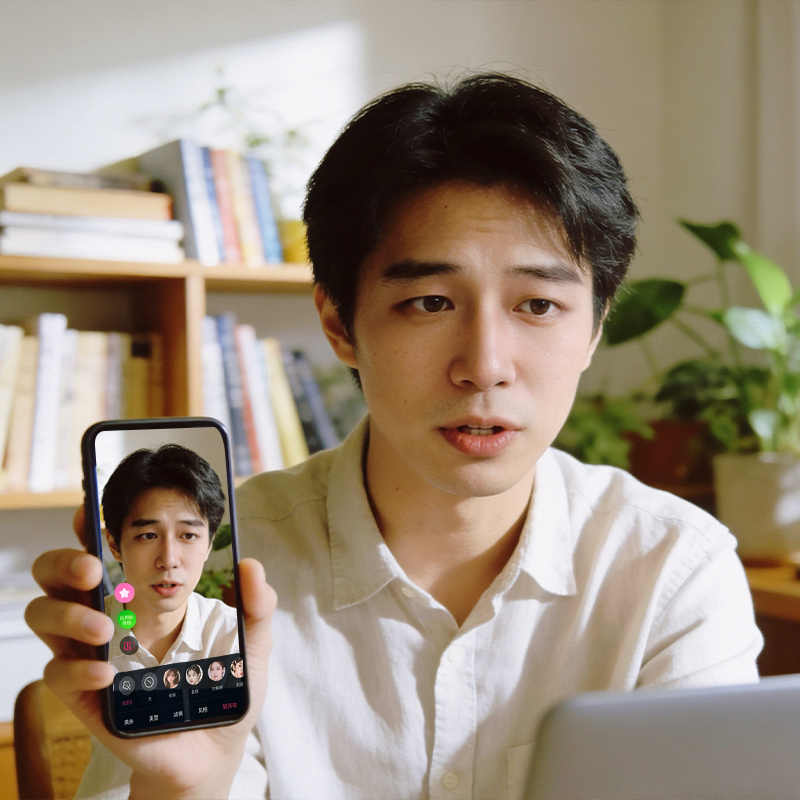 远程办公会议线上汇报，背景分身保护隐私
